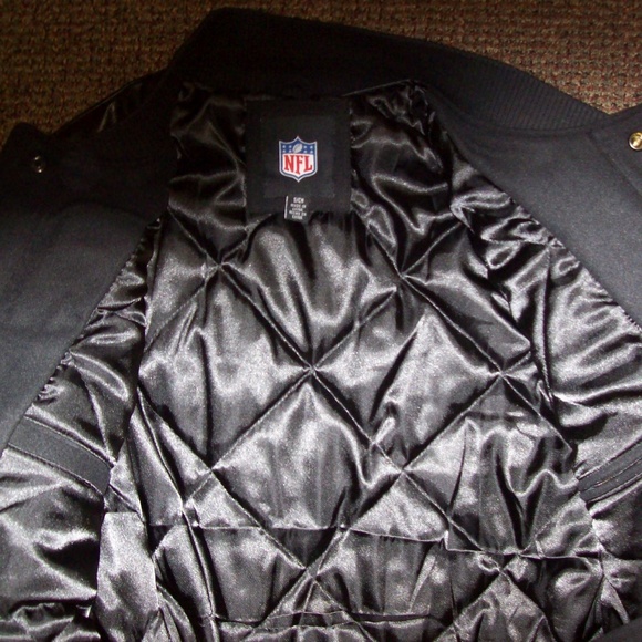 Oakland RAIDERS Wool & Faux Leather Jacket - Picture 7 of 7